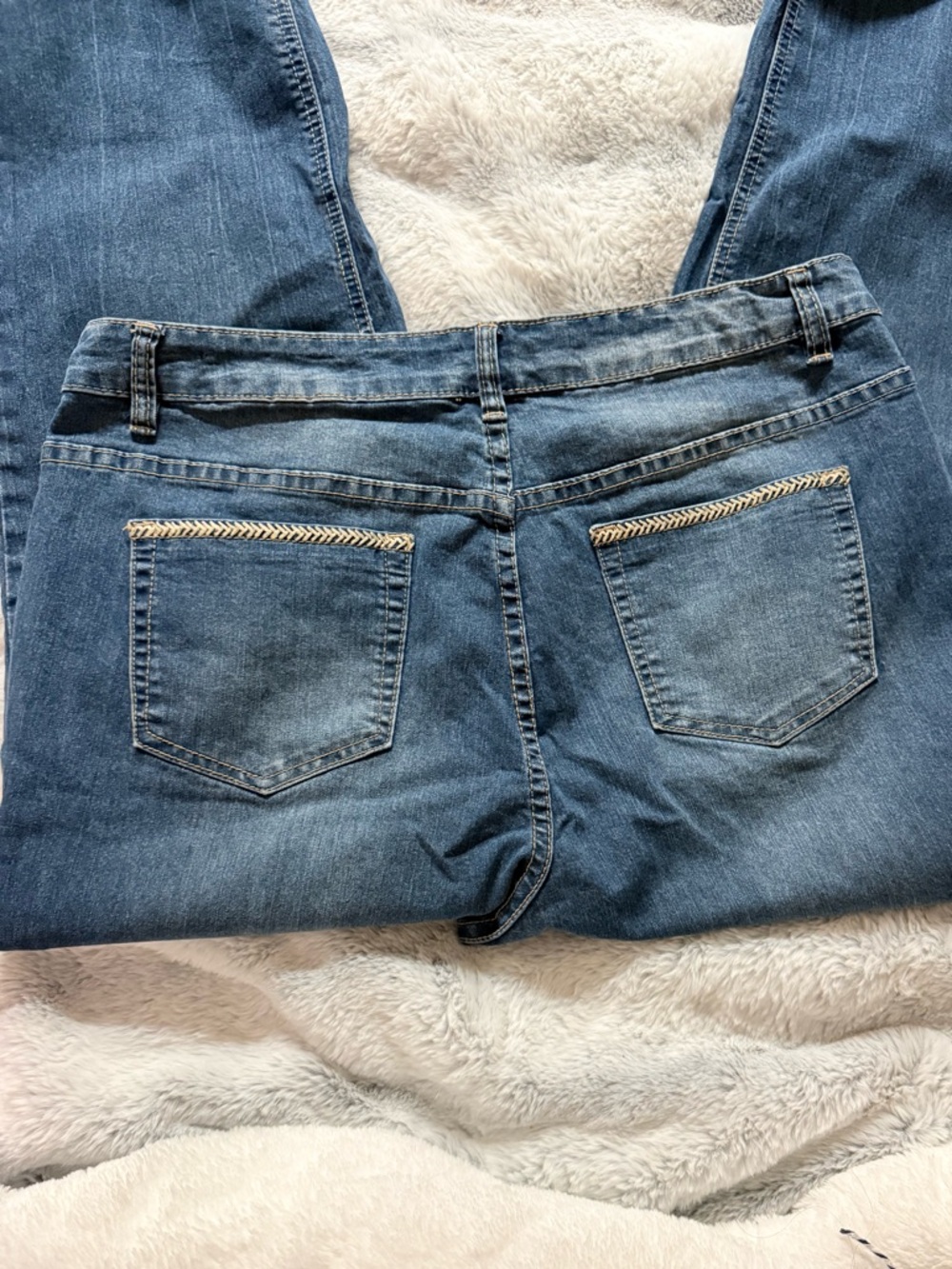 Avenue Dark Wash Ankle Jeans with Cute Trim - Picture 7 of 9